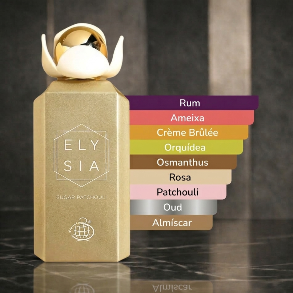 Perfume Elysia Sugar Patchouli Fragrance World EDP 100ml Feminino Alta Fixação — alternativa